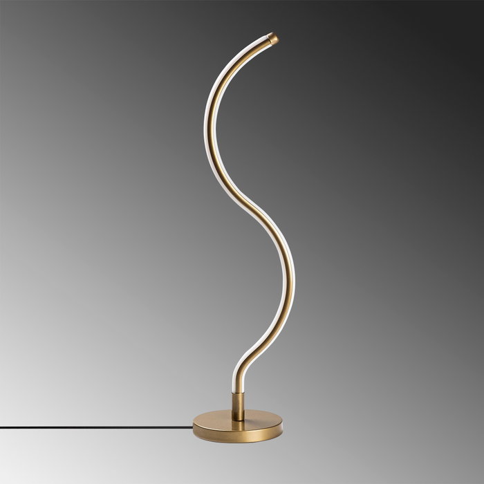 Opviq Yılan - 13277 Lámpara de Mesa con Cuerpo Metálico Dorado